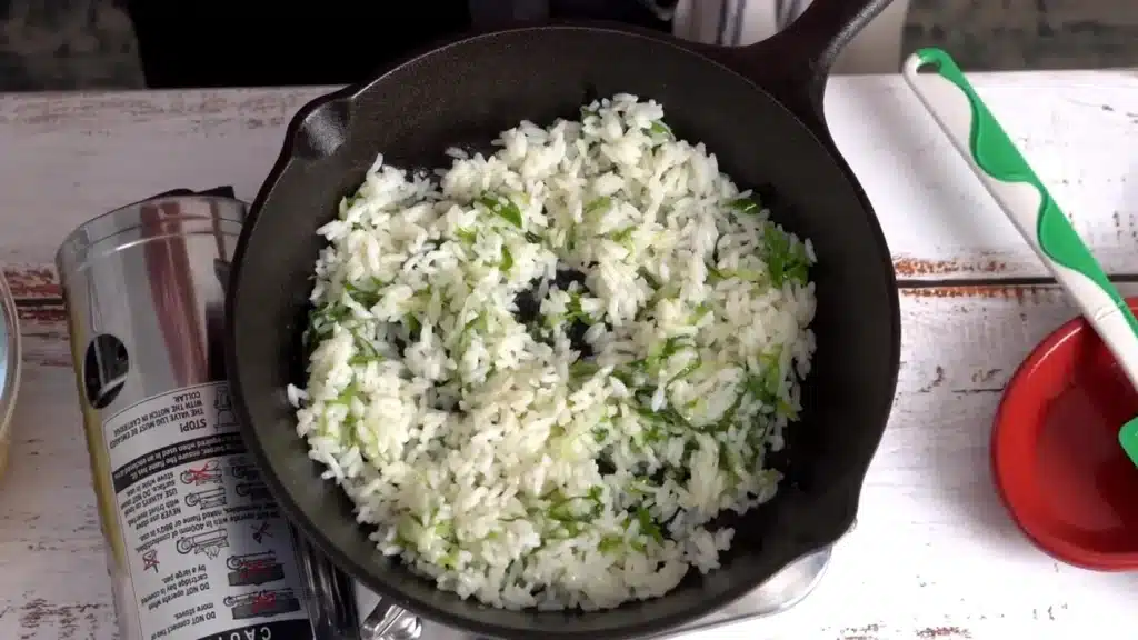 add cooked rice, salt & pepper