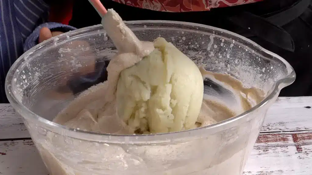 add mashed potatoes and mix well