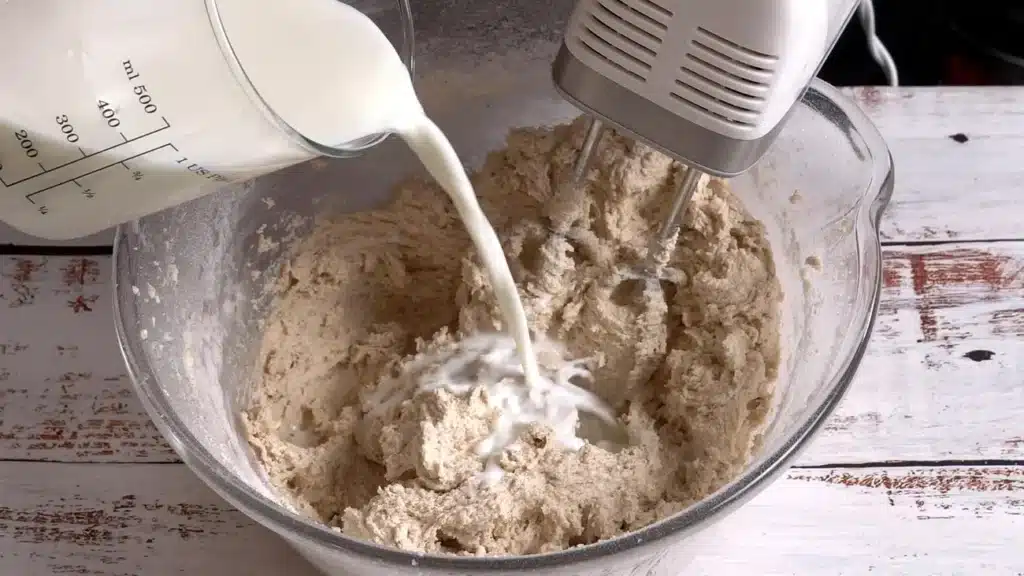 add milk little by little