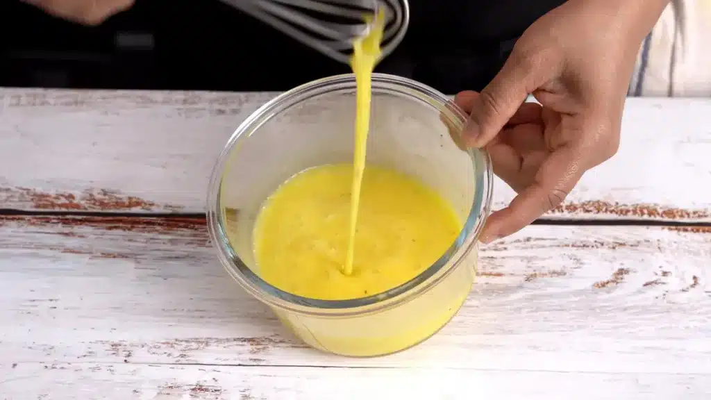 beat eggs with salt and pepper