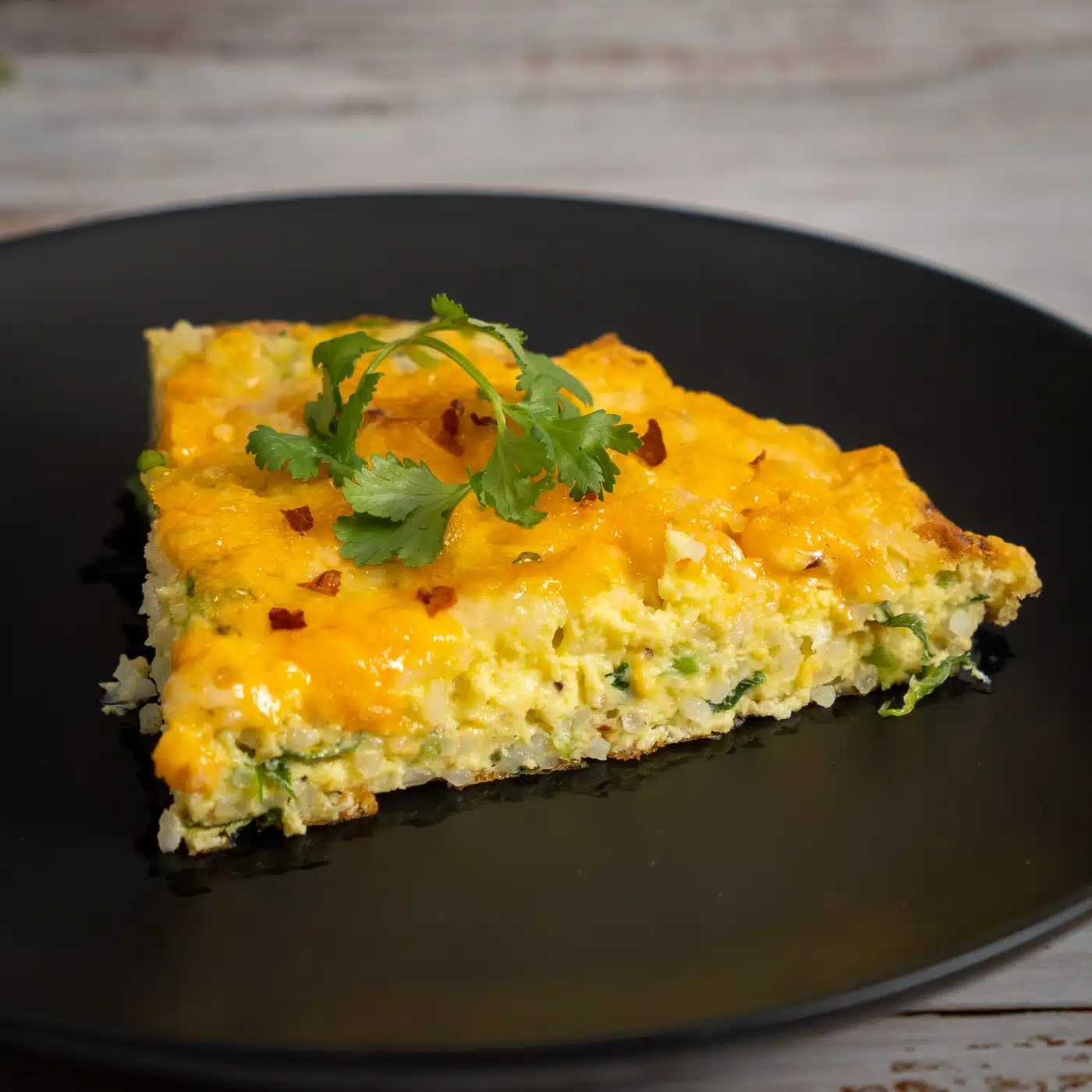 cheesy rice omelette