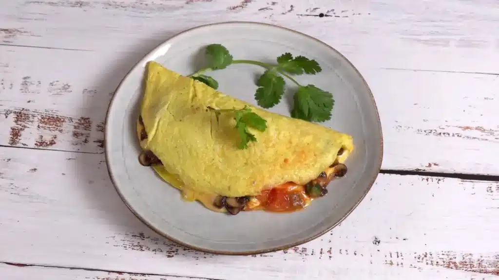 Mexican American Omelette : Spicy & Cheesy Breakfast enjoy delicious mushroom omelette with cheese