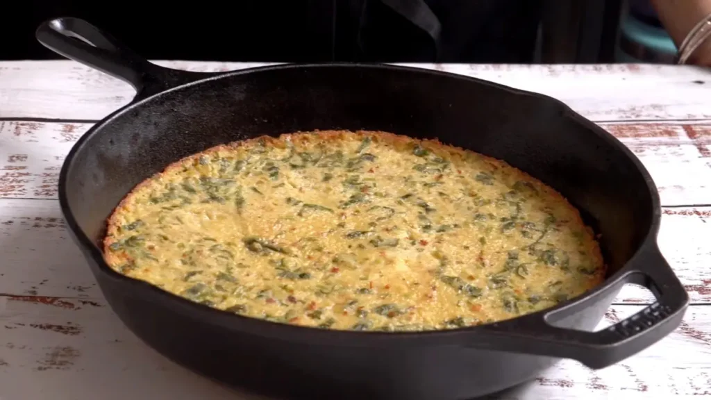 Chickpea Farinata - Healthy, Savory Pancake for Breakfast or Dinner let it cool