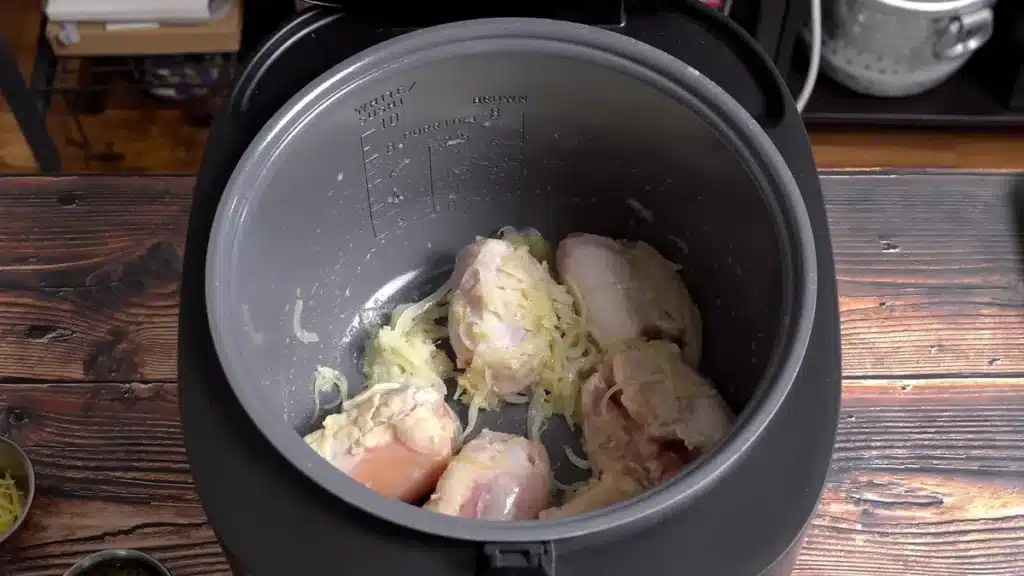 Melt-in-Your-Mouth Slow Cooker Pesto Chicken 🤤 (Easy Recipe!) add chicken thighs and sauté for few mins