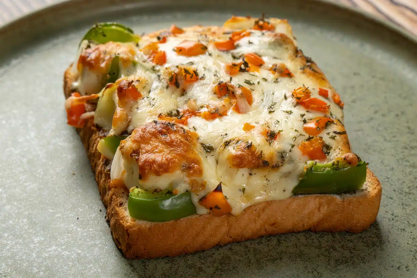 bread pizza on a plate