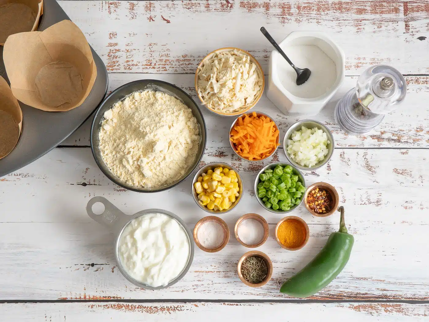 chickpea flour muffin ingredients