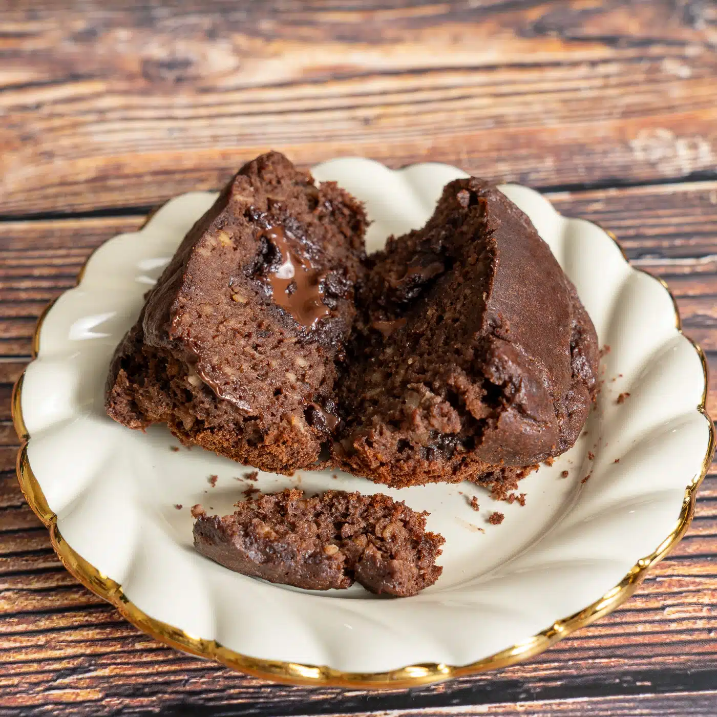 inside lentil chocolate muffins