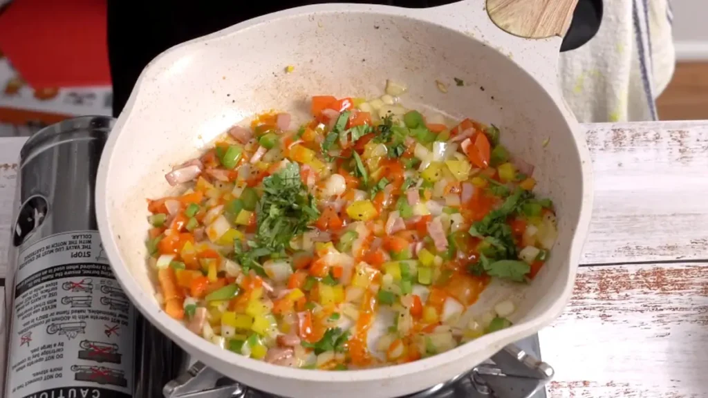 add hot sauce, salt, pepper &coriander leaves