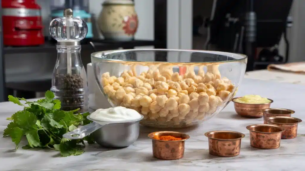 Slow Cooker Chickpea: Easy & Spiced Dinner Recipe arrange all ingredients