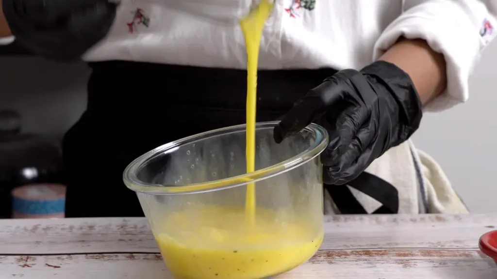 beat eggs with salt and pepper