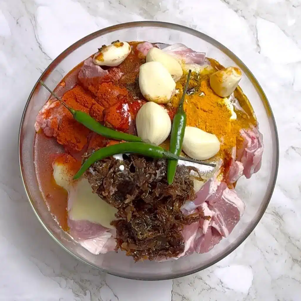 Slow Cooked Mutton Recipe That Actually Melts In Your Mouth marinate meat with spices