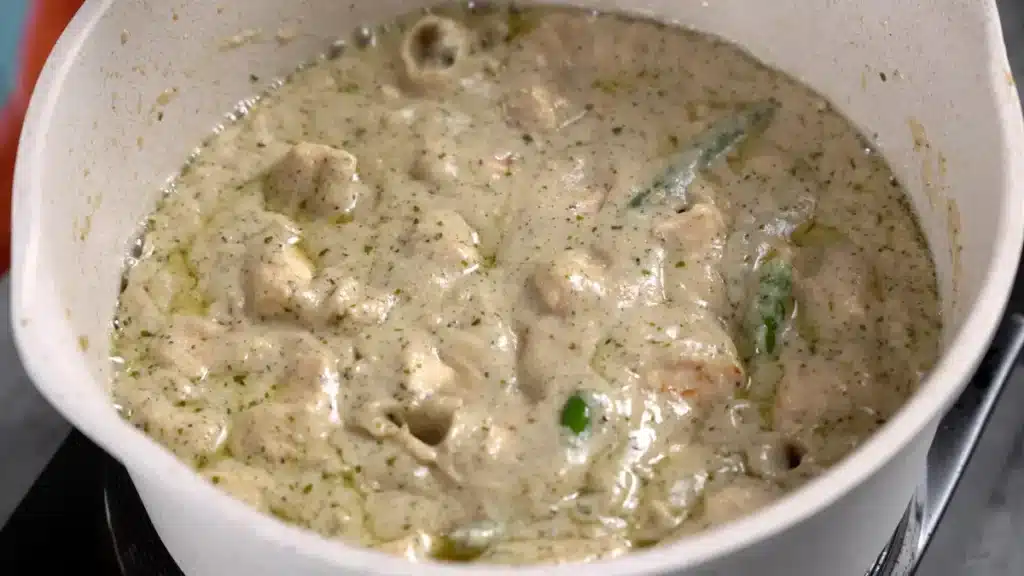 add cashew paste, green chili, dried fenugreek leaves