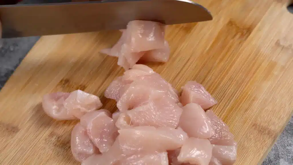 cut the chicken in bite size