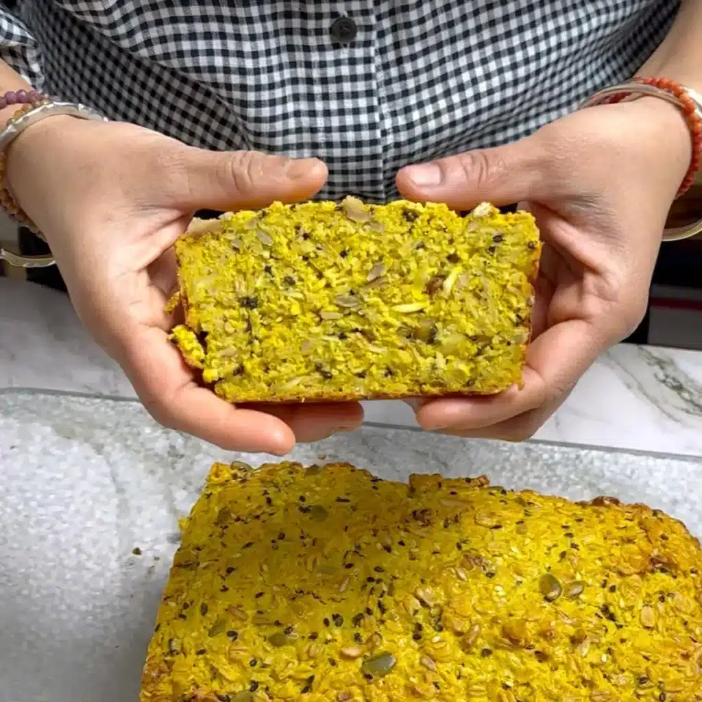 Turmeric Bread With Oats: Full Of Nuts And Seeds enjoy turmeric bread