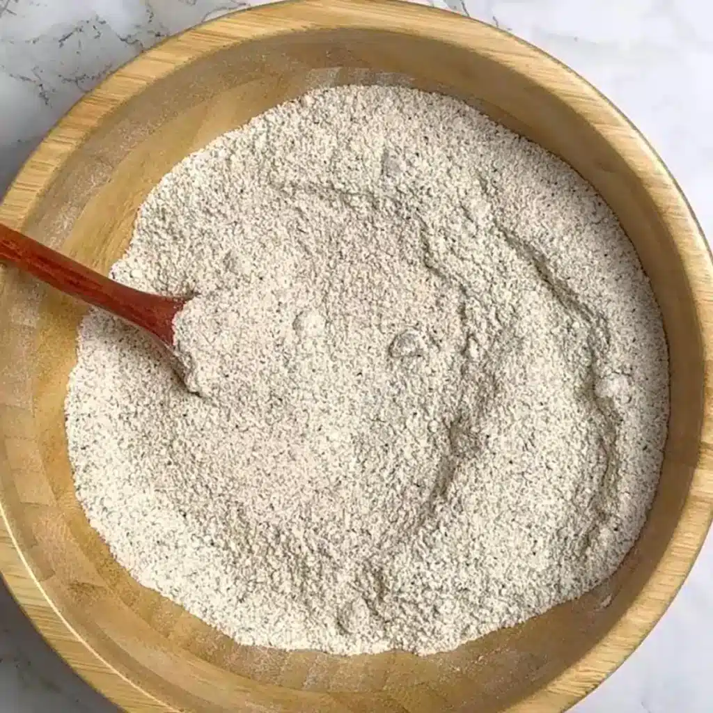 in a bowl mix all dry ingredients