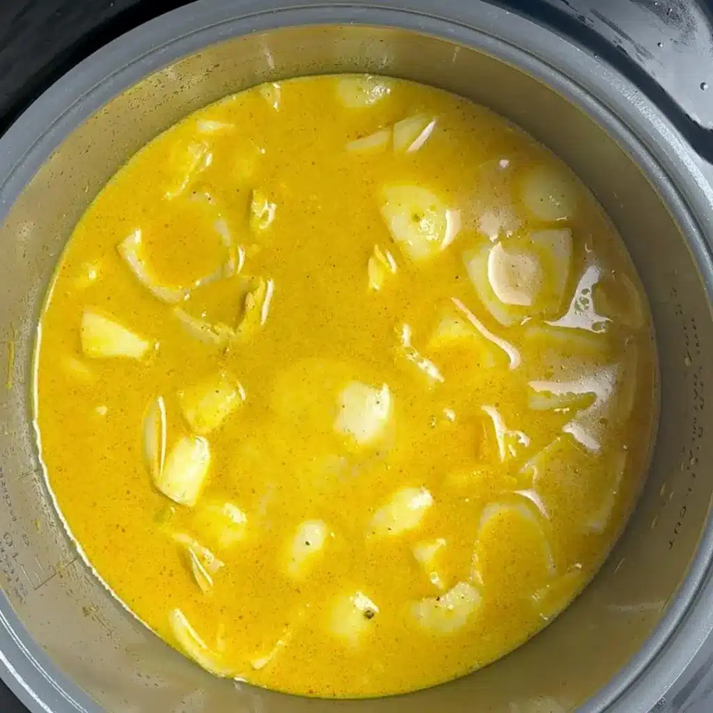 add chicken , onion and chicken stock