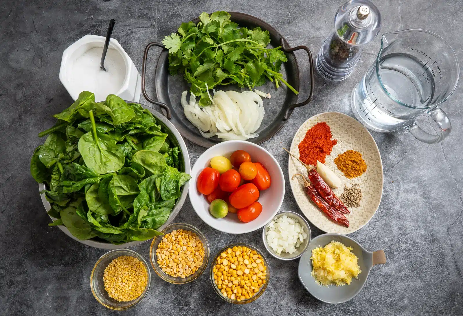 Lentil Spinach Curry ingredients
