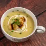Home leek and garlic soup