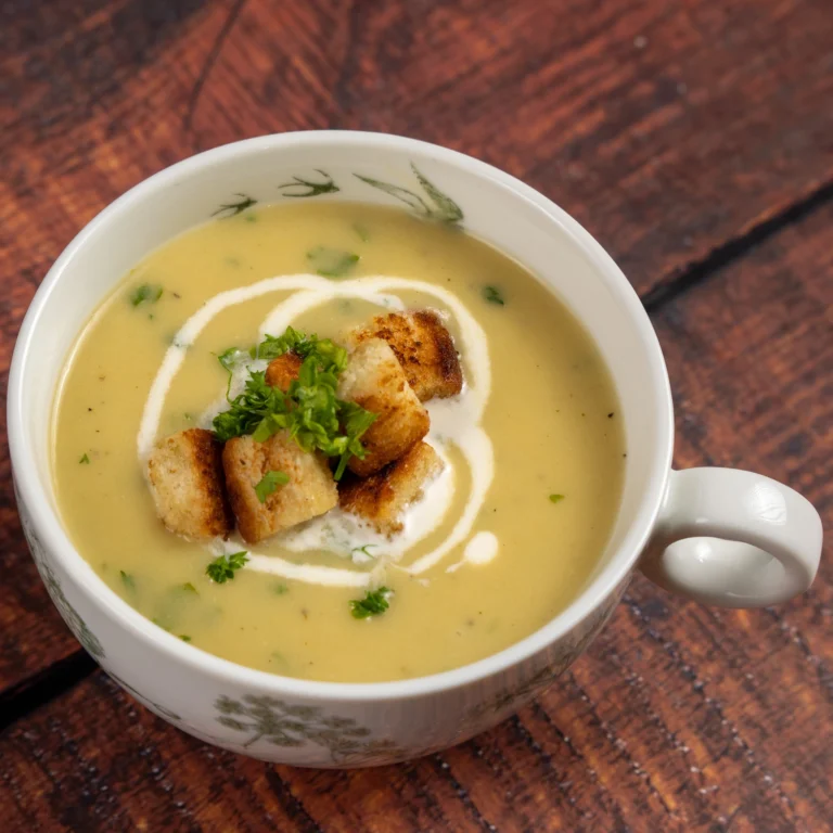 Home leek and garlic soup