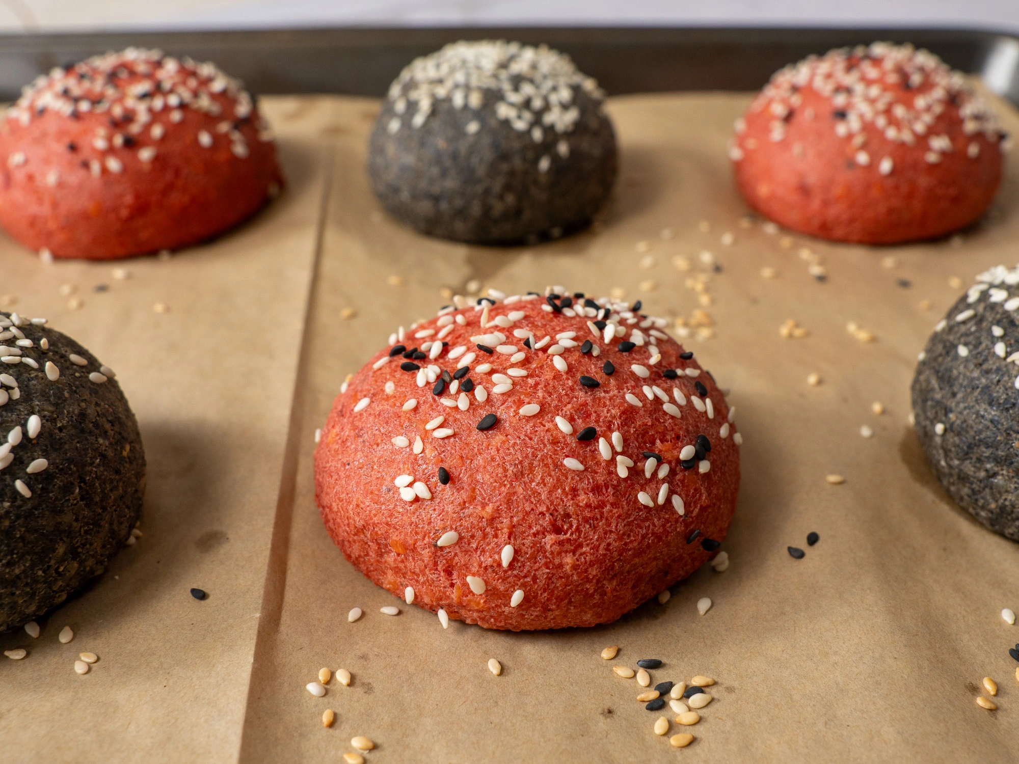 red & black lentil bagel