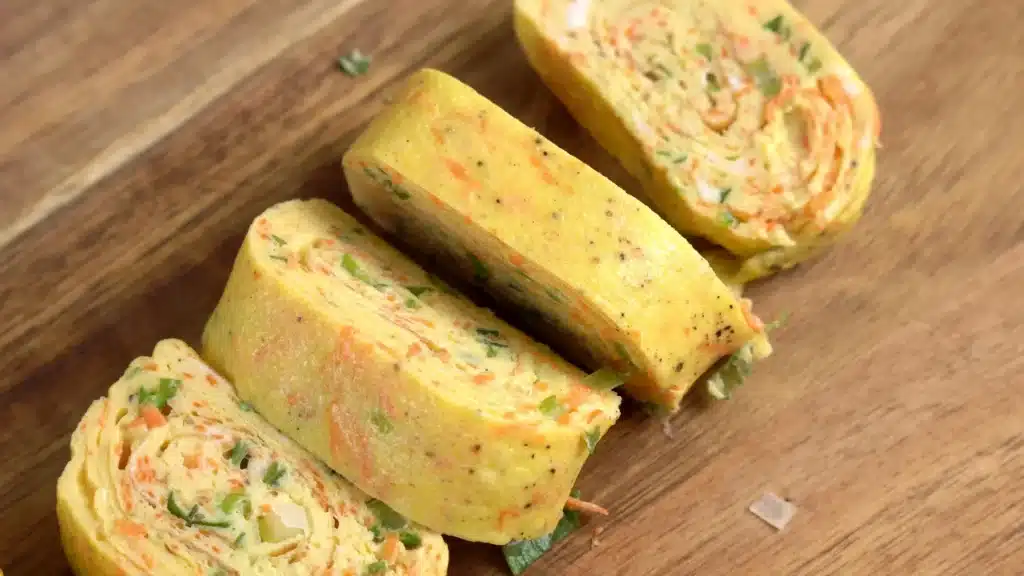 Tamagoyaki - Rolled Omelette In Easy Steps (With Video) slice into pices