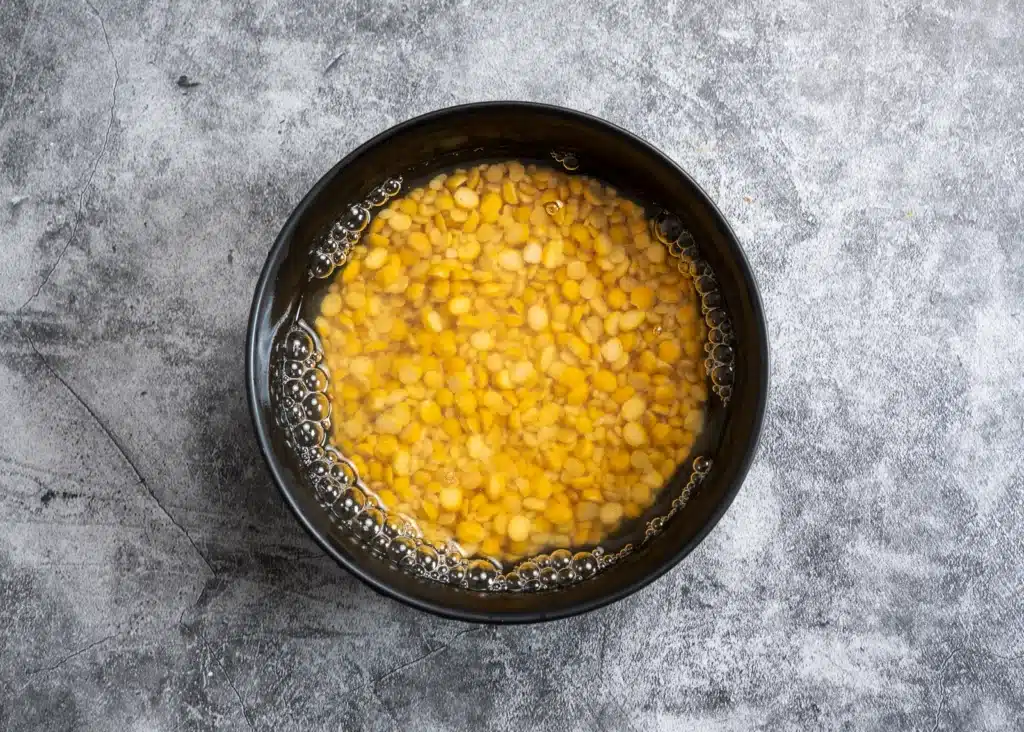 soak lentils for 10 mins