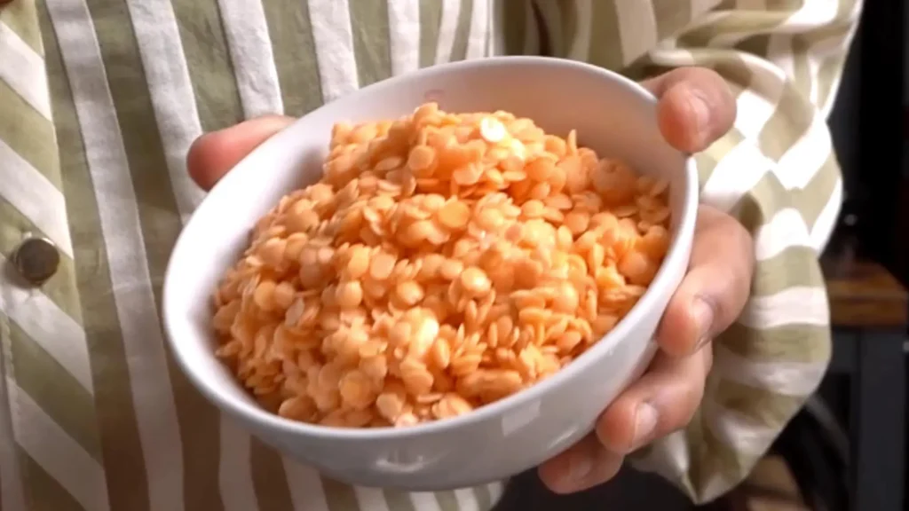 Red Lentil Bun: Soft, Colorful & No-Knead Bun wash and soak lentil for 4-5 hours