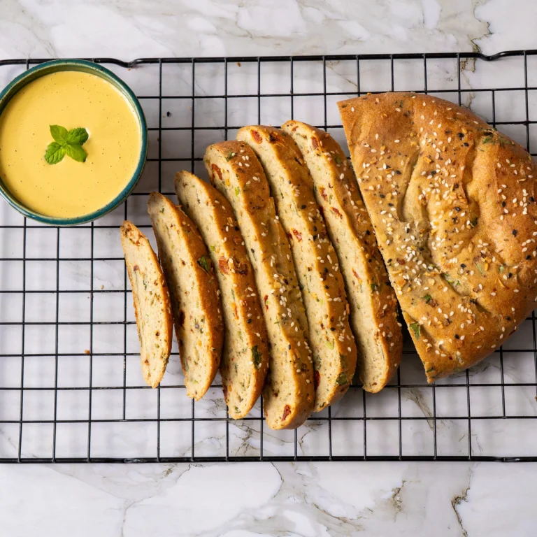 Home Lentil breadsticks with spicy dip