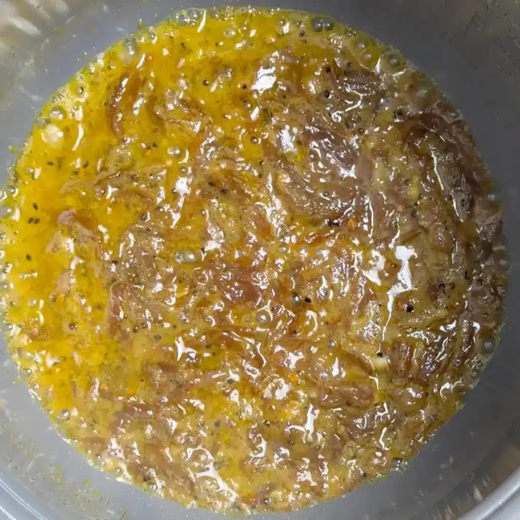 Mango Poppy Chicken: Easy Slow Cooker Recipe add ginger garlic paste and caramelized onion
