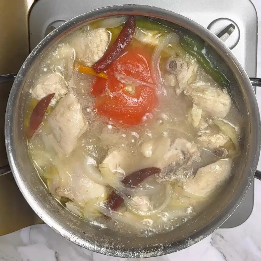 Zero Oil Chicken Stew: Easy Comfort Recipe cover and cook , until tomatoes are cooked