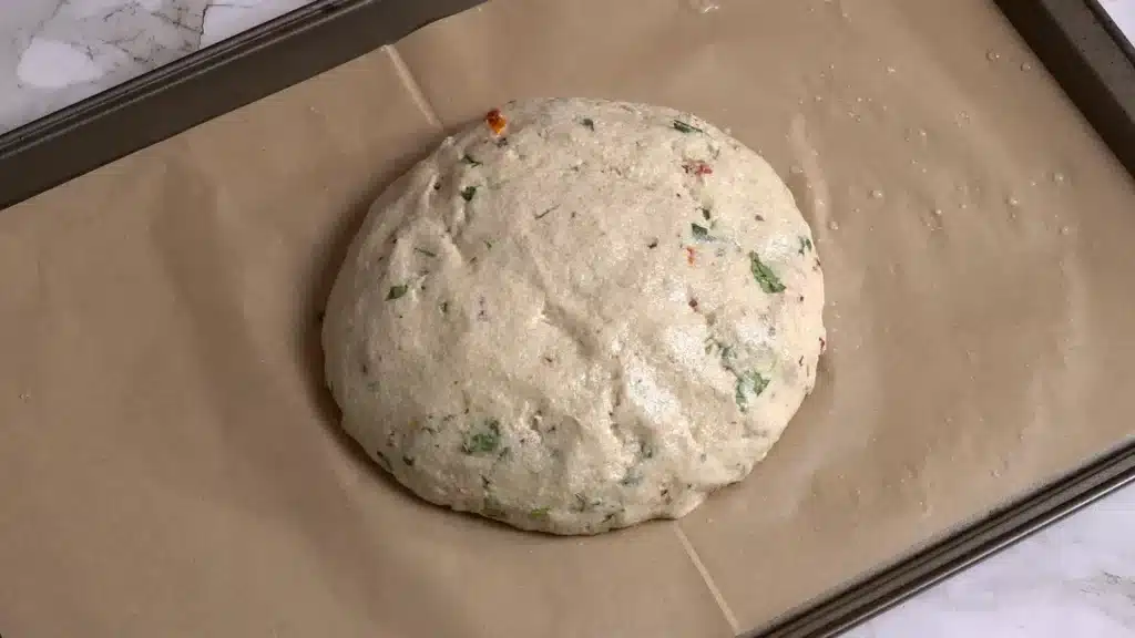 Gluten-Free Lentil Breadsticks (No Yeast, High Protein) shape the mix in a baking tray