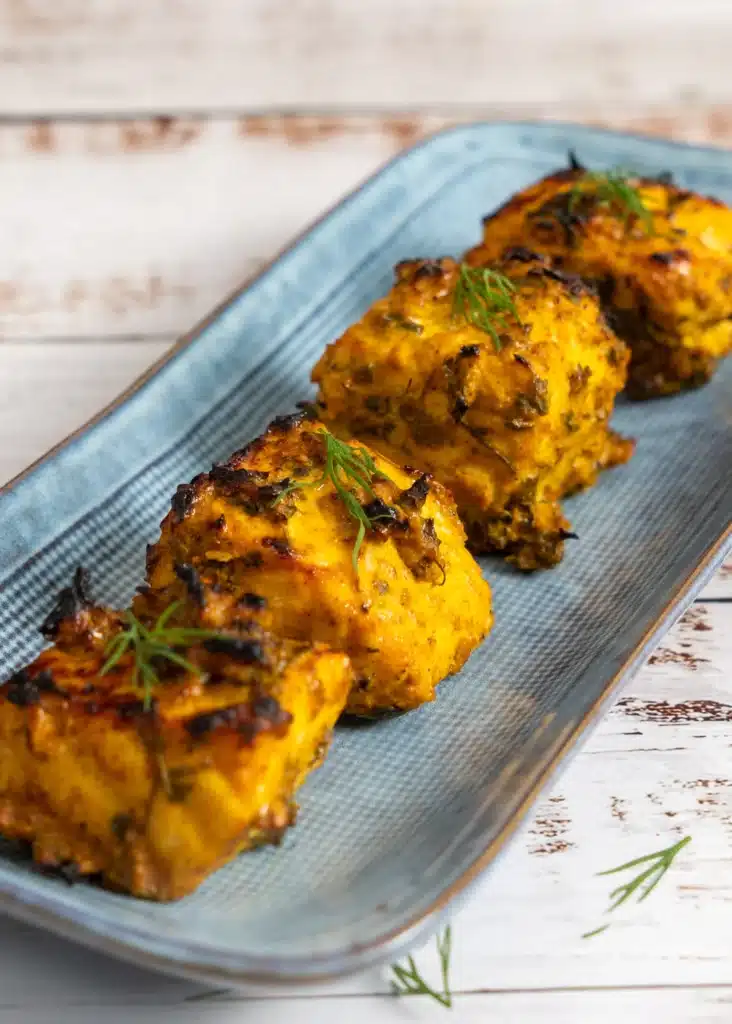 Broiled Tandoori Salmon Recipe in Under 25 Minutes Oven Broiled Salmon Fish
