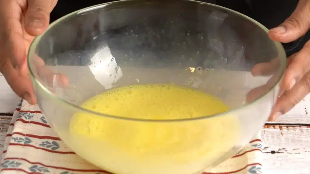 Breakfast Idea : Creamy Velveeta Omelette with veggies beat eggs