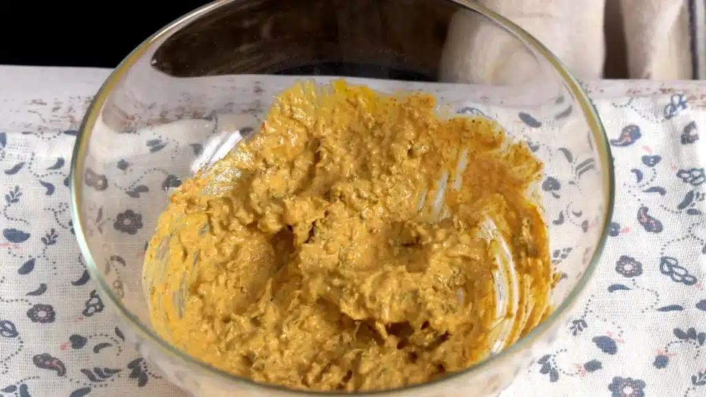 Broiled Tandoori Salmon Recipe in Under 25 Minutes in a bowl , make marination mix