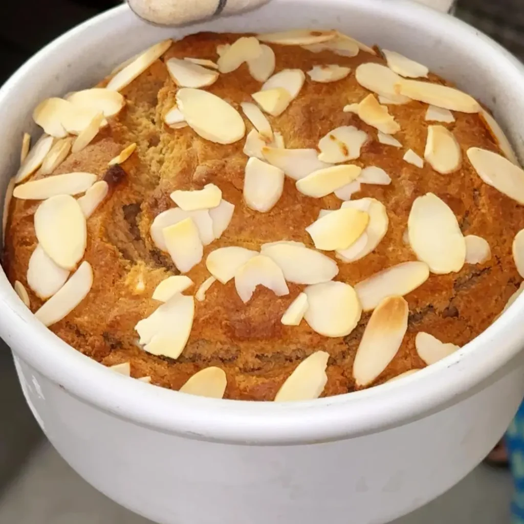 Simple Eggless Walnut Cake for Tea Time one done insert toothpick