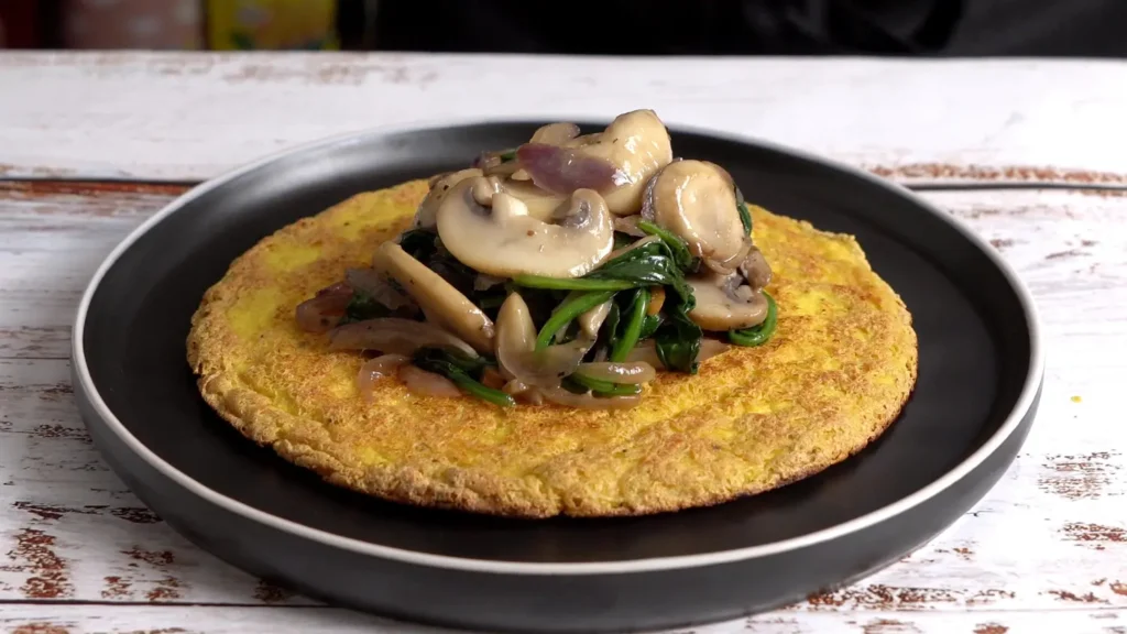 Vegan Omelette (egg free) put the toppings