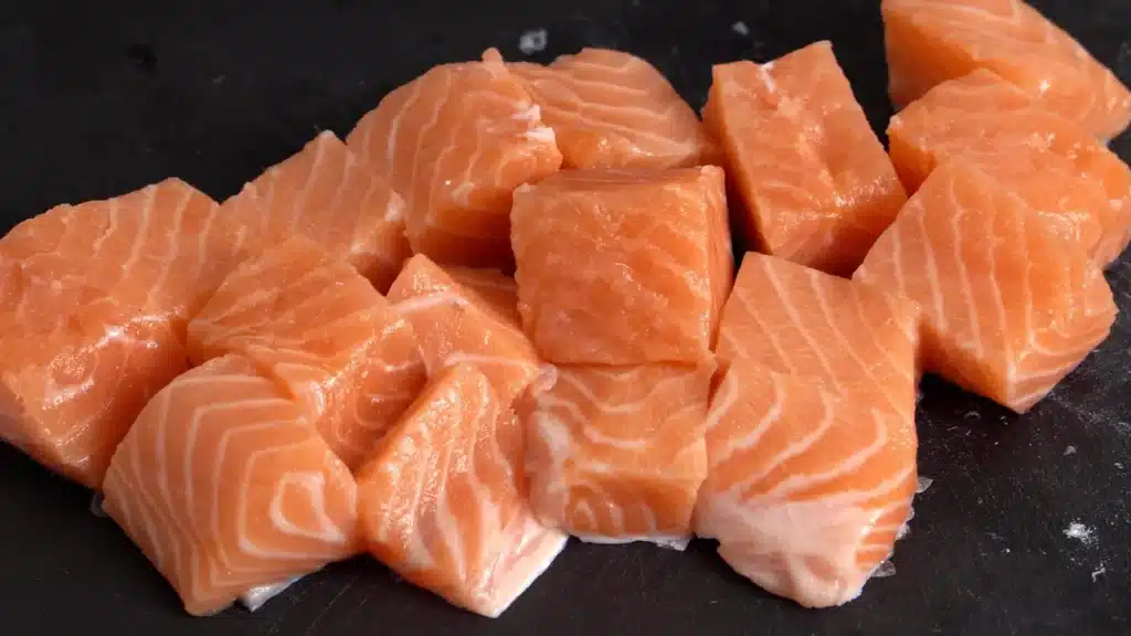 Broiled Tandoori Salmon Recipe in Under 25 Minutes start by cutting salmon