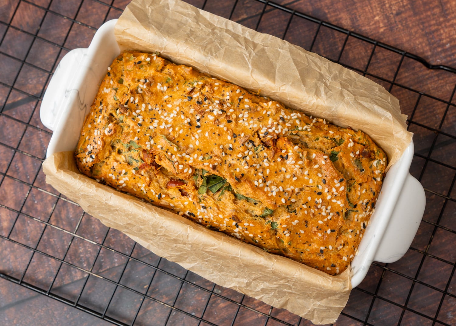 Lentil Spinach seeds Bread