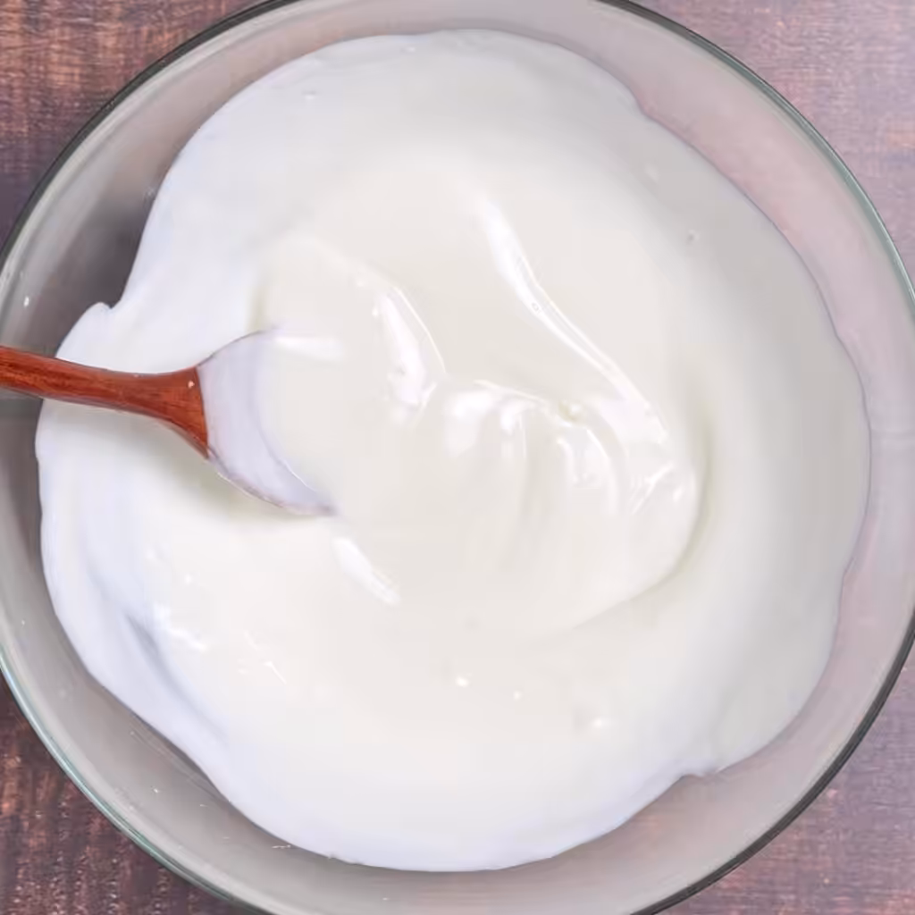 Try This Creamy, Tangy and Spicy Soya Chukauni in a bowl , add yogurt salt