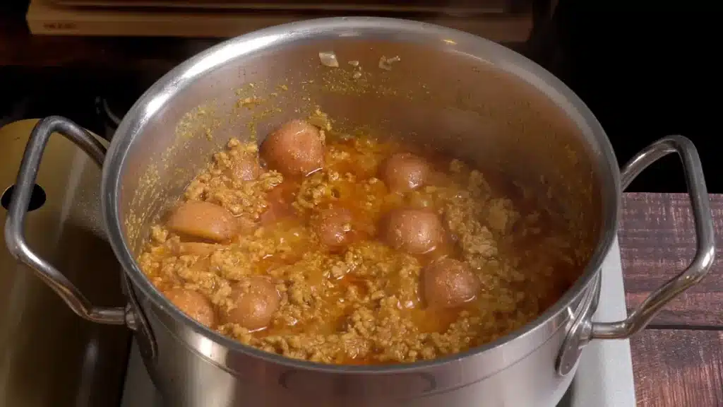 Chicken Mince & Peas: Simple and Full of Flavor its time to add yogurt and potato
