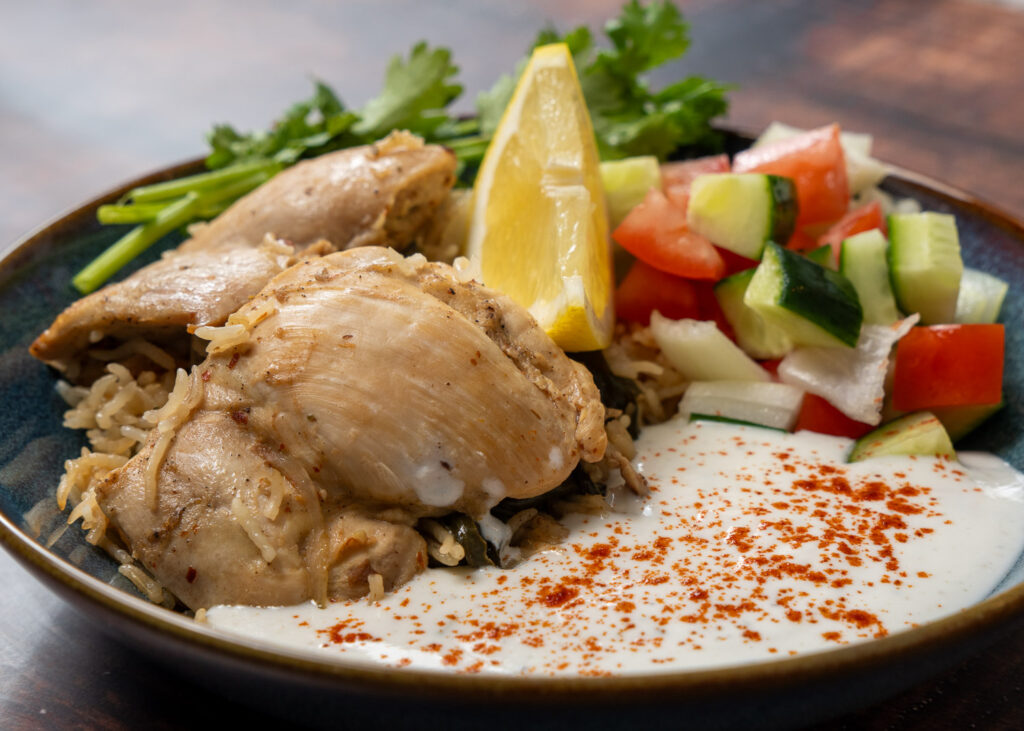 One Pan Spinach & Chicken Rice (Greek Inspired) lemon chicken rice
