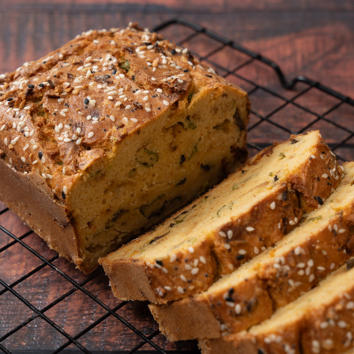 slices of chicken lentil bread