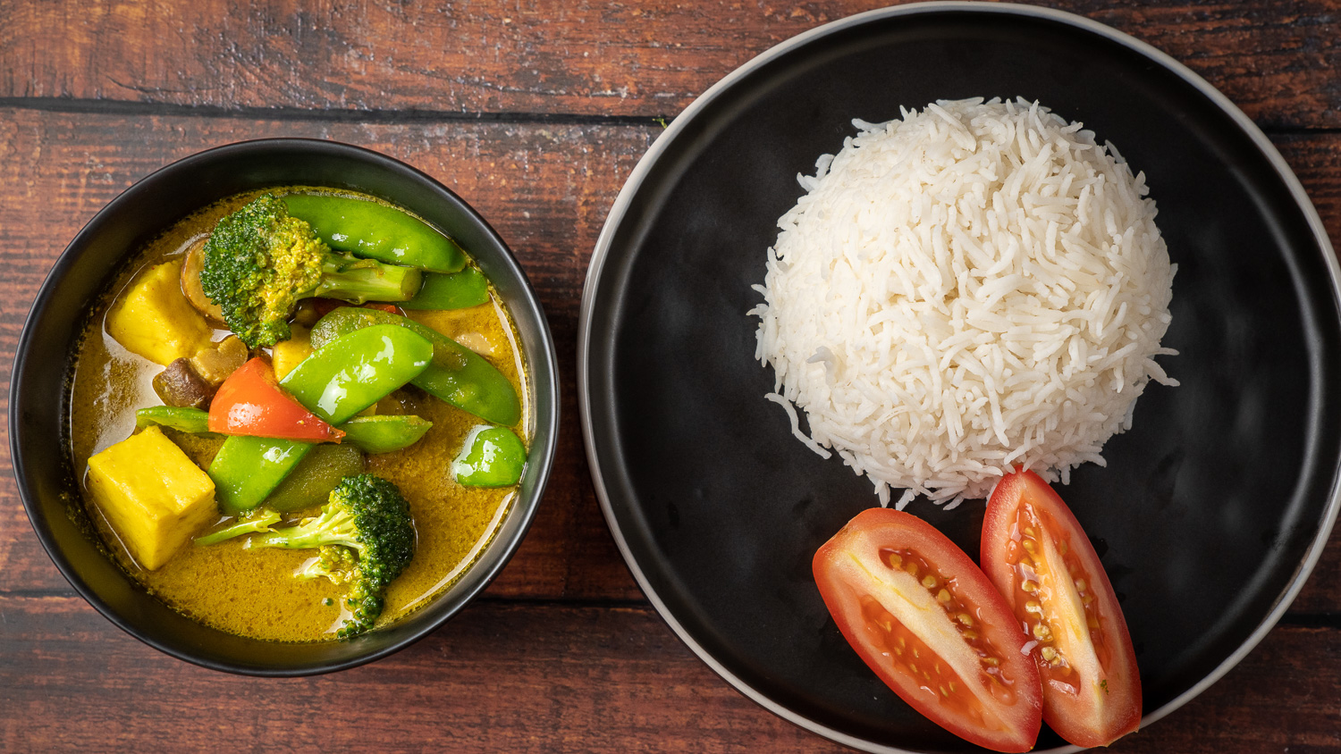 Delicious vegan coconut curry meal