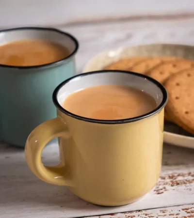 Lahore deli's tea with biscuits