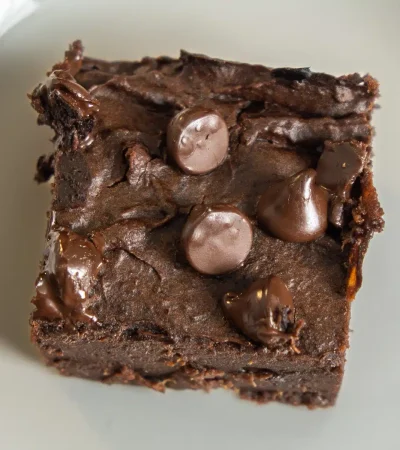 Gluten-free sweet potato brownies made with cocoa
